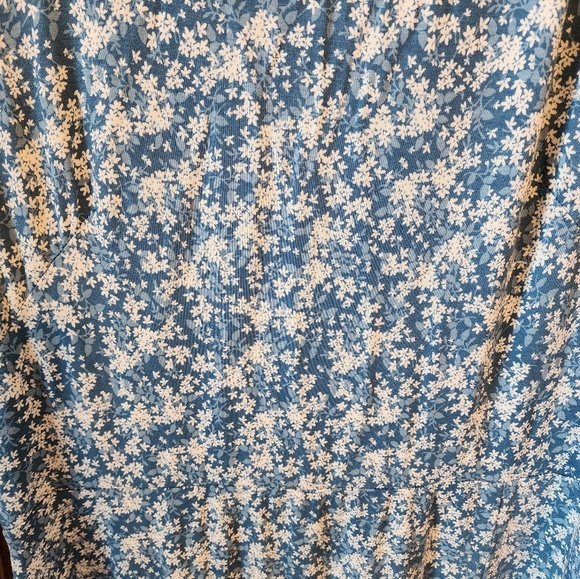 LOFT Blue floral midi dress - Picture 2 of 4